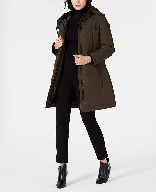 Vince Camuto Hooded Faux Fur Trim Down Parka Reviews Coats Women Macy S