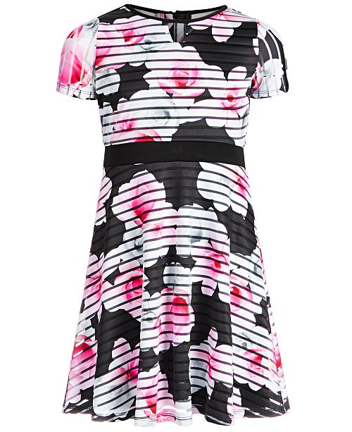 Us Angels Big Girls Floral Print Striped Dress Reviews All Girls