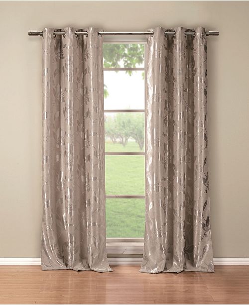Duck River Textile Blair 36 X 84 Leaf Print Blackout Curtain Set