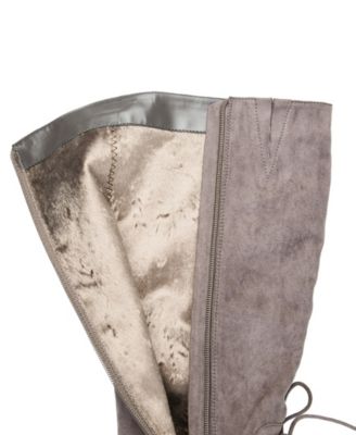 Women's Leeda Wide Calf Lace Up Detail Knee High Boots