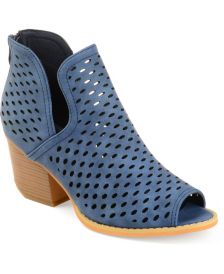 blue leather booties ladies