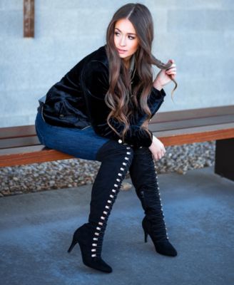 Women's Trill Lace Up Over The Knee Dress Boots