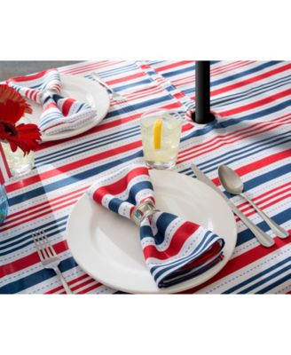 Patriotic Stripe Outdoor Tablecloth with Zipper 60" x 84"