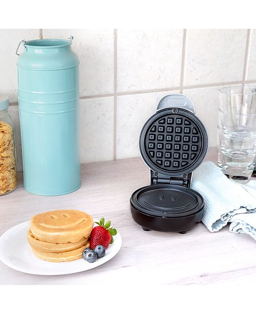 Bella Mini Waffle Maker Silver With Happy Face Reviews Kitchen