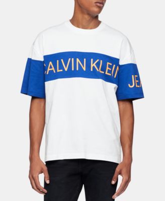 Calvin Klein Jeans - Men's Colorblocked Retro Traveling Logo Graphic T-Shirt