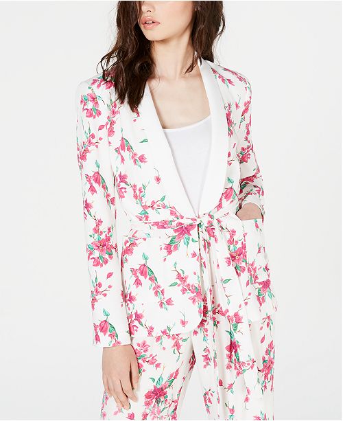 Rachel Zoe Venus Floral Print Belted Jacket Reviews Jackets