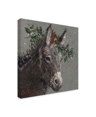 Mary Miller Veazie 'Mary Beth The Christmas Donkey' Canvas Art - 18" x 18"