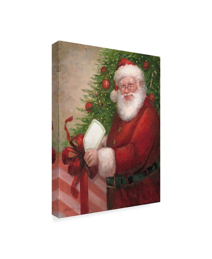 Trademark Global Mary Miller Veazie 'Santa With A Gift' Canvas Art - 14 ...