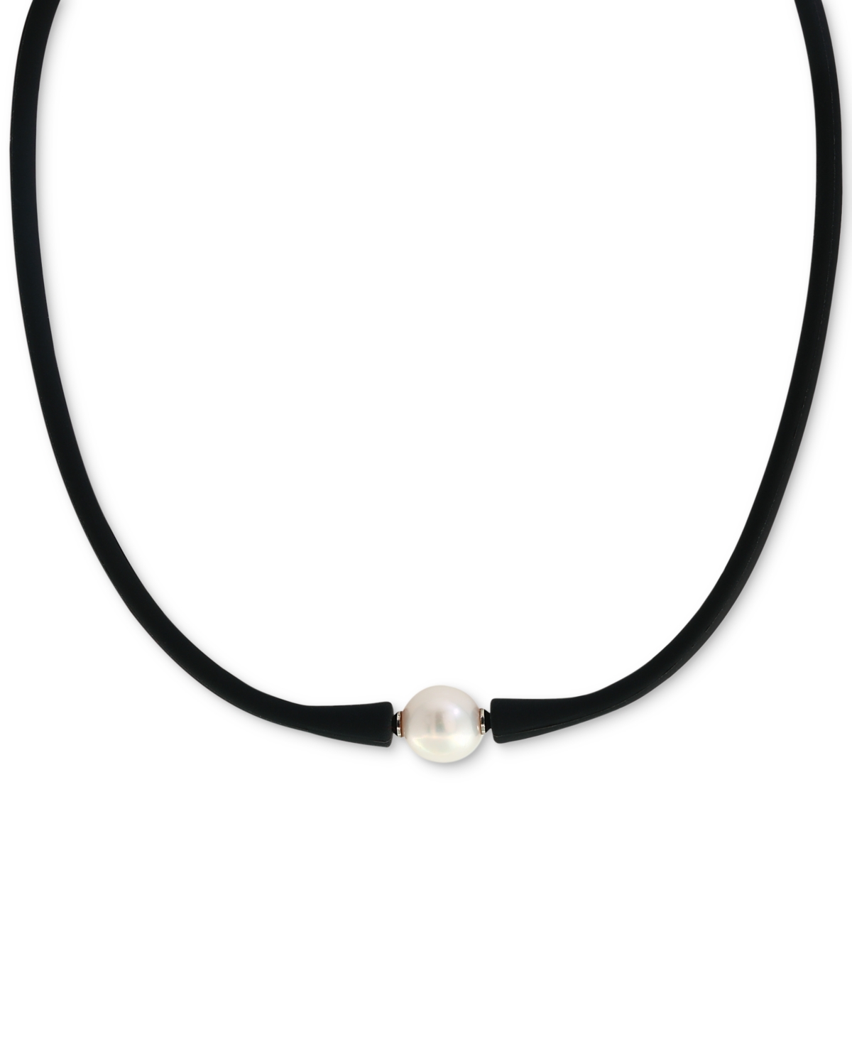 Effy Cultured Freshwater Pearl (11mm) Black Silicone 14" Choker Necklace (Also available in Light Blue, Turquoise or Pink) - Black
