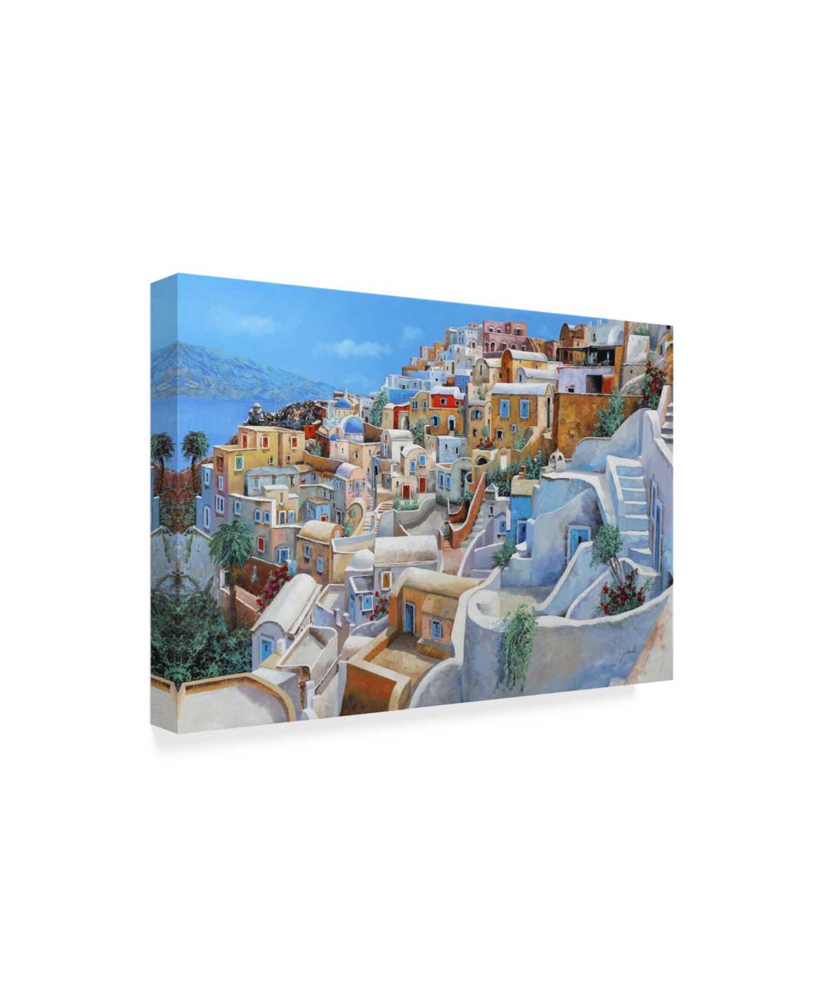 Guido Borelli 'Santorini a Colori' Canvas Art -