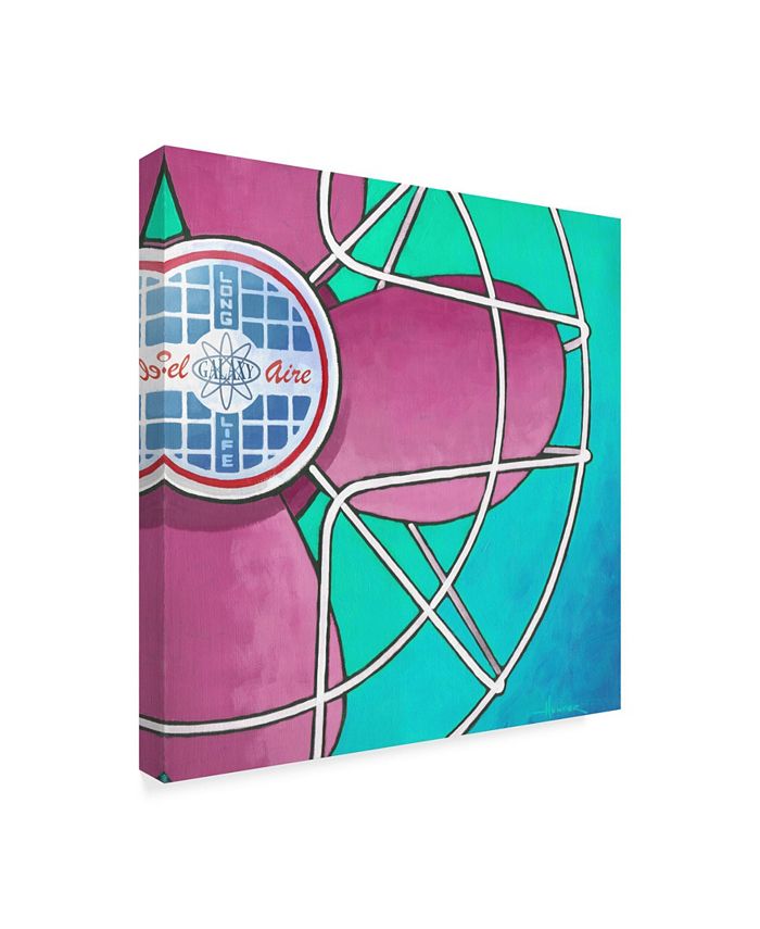 Trademark Global Larry Hunter 'Bel Aire Fan Pink On Turquoise' Canvas