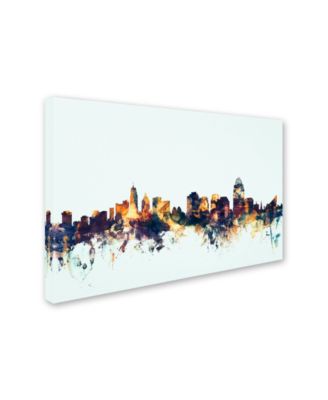 Trademark Global Michael Tompsett 'Cincinnati Ohio Skyline Blue' Canvas Art - 22" x 32"