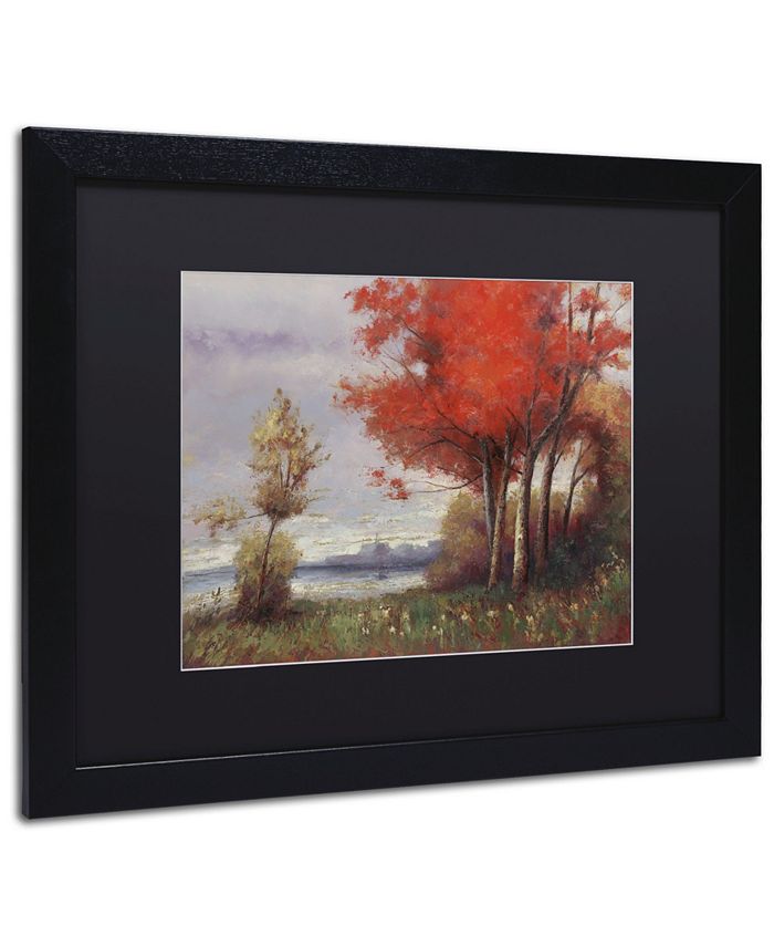 Trademark Global Daniel Moises 'Landscape with Red Trees' Matted Framed ...