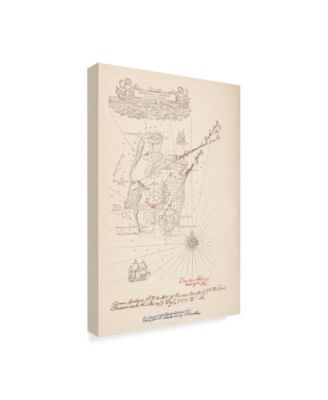 Trademark Global Robert Louis Stevenson 'Map Of Treasure Island' Canvas Art - 16" x 24"