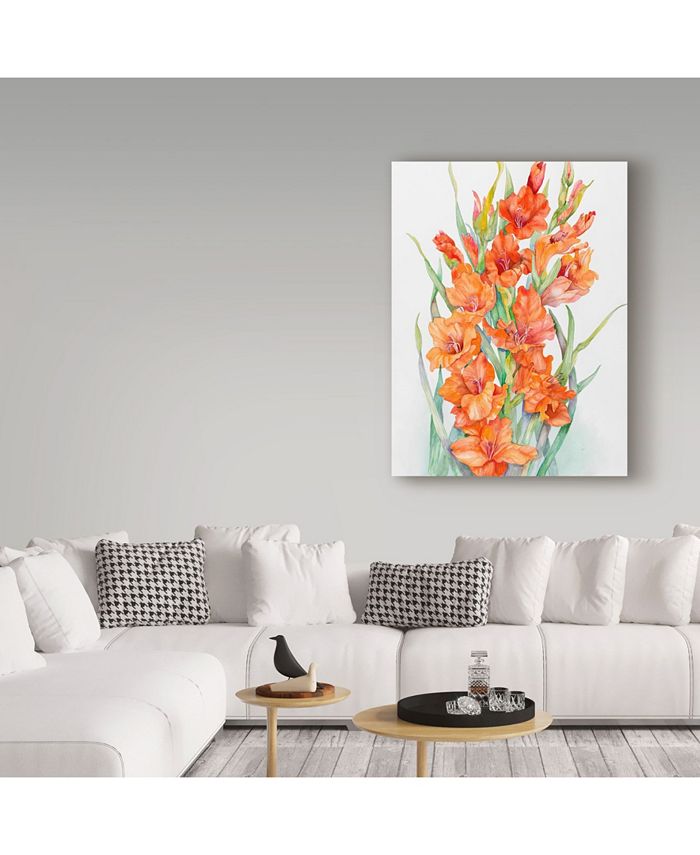 Trademark Global Joanne Porter 'Hot Orange Gladiolus' Canvas Art - 14 ...