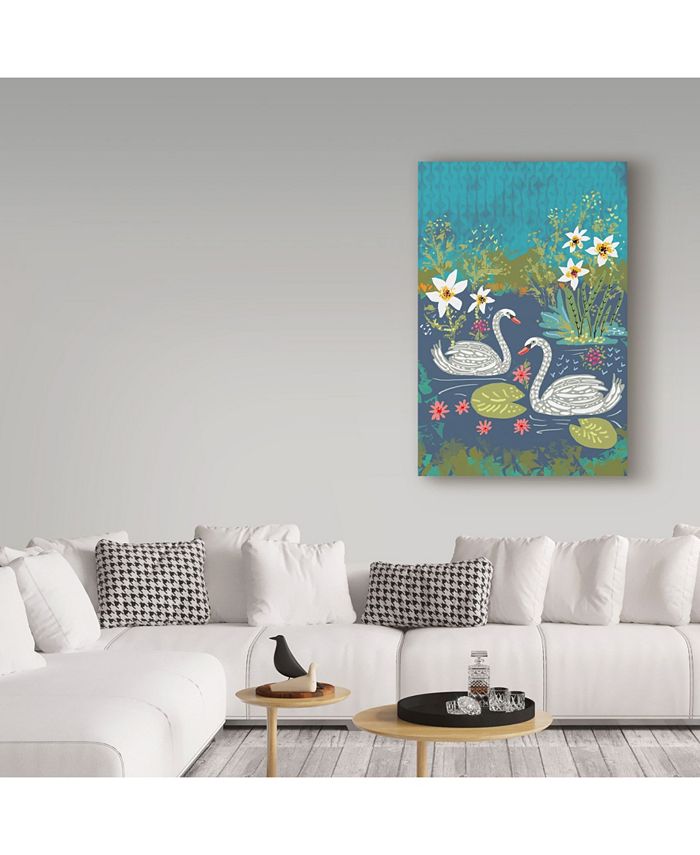 Trademark Global Karen Fields 'Swans' Canvas Art - 12