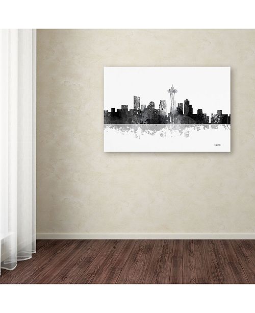 Trademark Global Marlene Watson &#39;Seattle Washington Skyline BG-1&#39; Canvas Art - 12&quot; x 19 ...