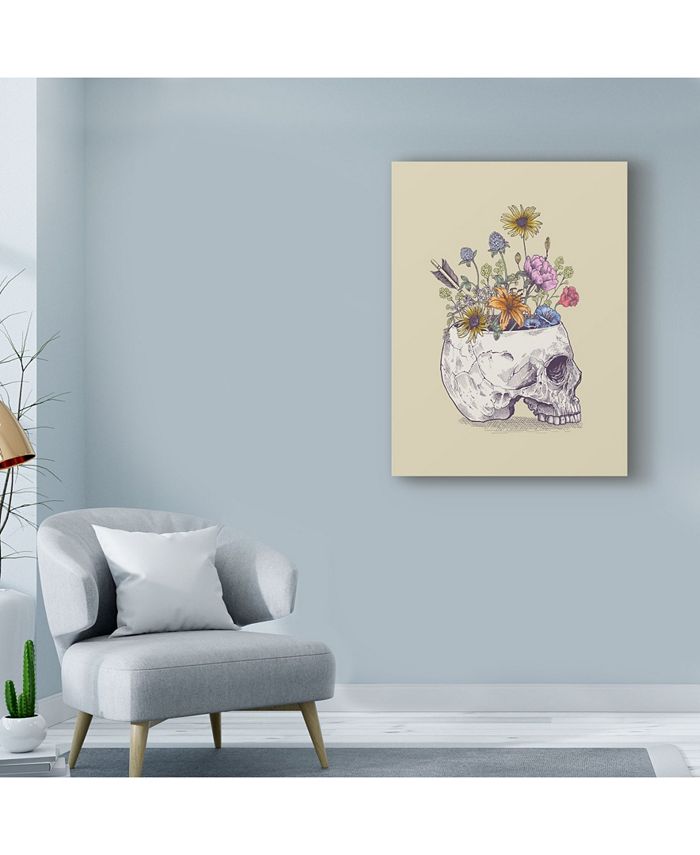 Trademark Global Rachel Caldwell 'Half Skull Flowers' Canvas Art 18