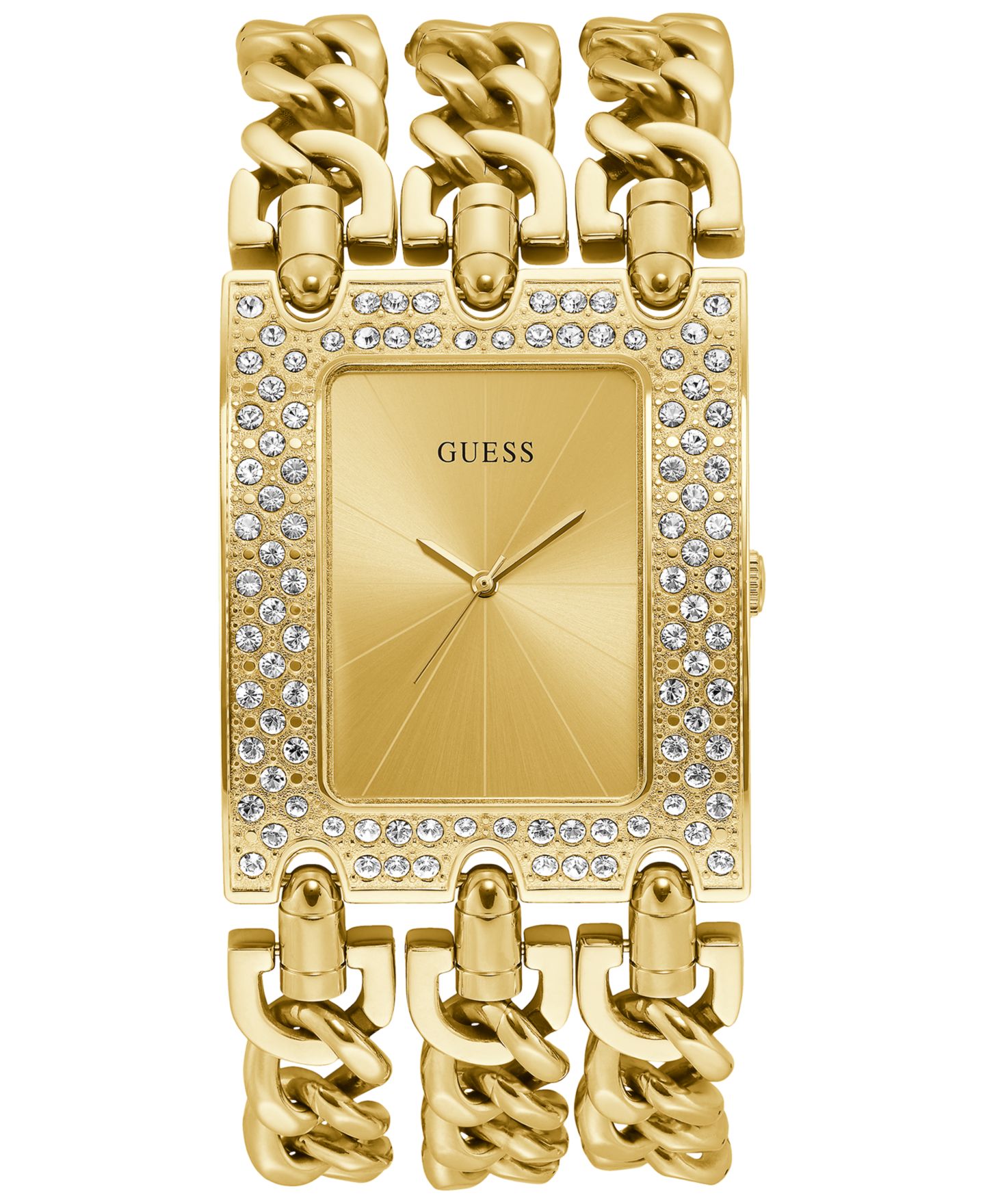 Женские часы GUESS Gold-Tone Stainless Steel Chain Bracelet Watch 39x47mm — фото 1