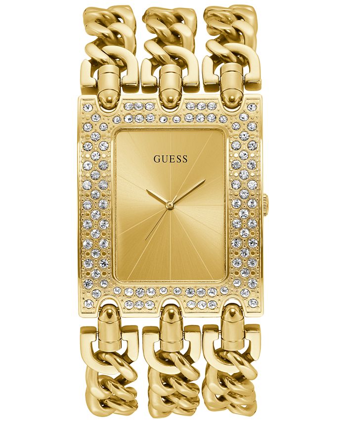 GUESS Gold-Tone Stainless Steel Bracelet Watch 39x47mm Reviews - Macy's