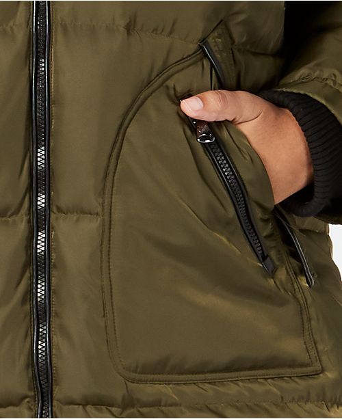 Vince Camuto Plus Size Faux Fur Trim Puffer Coat Reviews Coats Plus Sizes Macy S