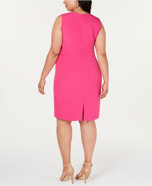 Kasper Women's Plus Crepe Sheath Dress White Size 20W main image 1