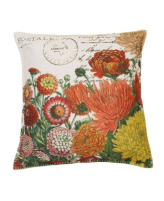 THRO 20" x 20" Polyester Fill Lorilie Julianna Metallic Whipstitch Franco Faux Linen Pillow Set, Pack Of 2