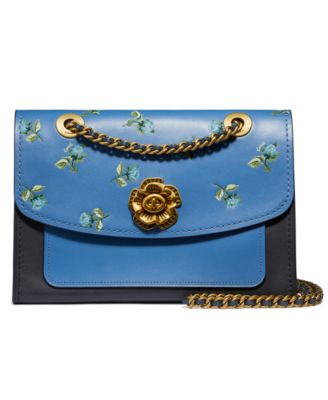 coach blue floral crossbody