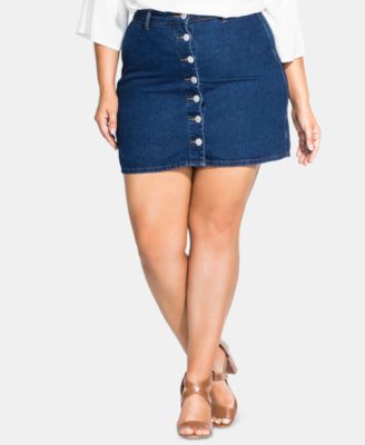 plus size jean skirts