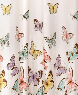Lush Décor Flutter Butterfly 72" x 72" Shower Curtain