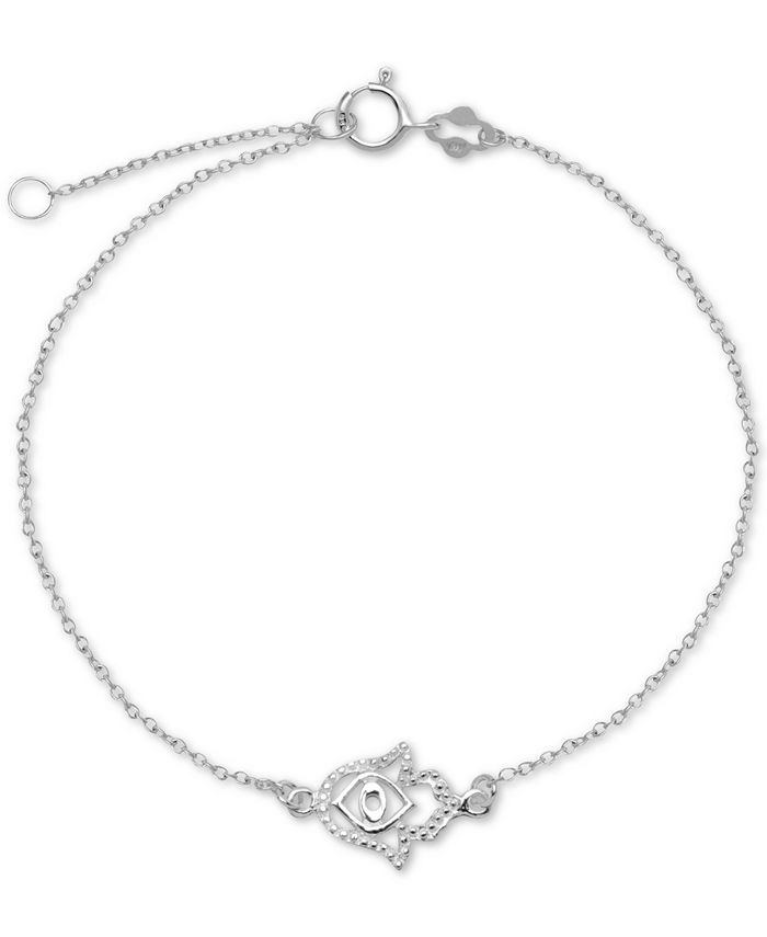 Giani Bernini Hamsa Hand Chain Ankle Bracelet in Sterling Silver - Macy's