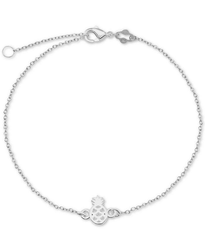 Giani Bernini Pineapple Chain Ankle Bracelet in Sterling Silver - Macy's