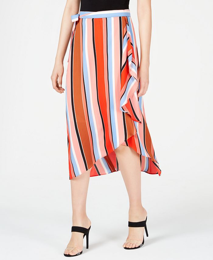 Bar III Printed Multi-Stripe Midi Skirt, Created for Macy's - Macy's