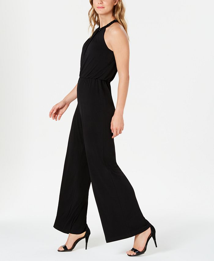 Calvin Klein Beaded Blouson Jumpsuit - Macy's