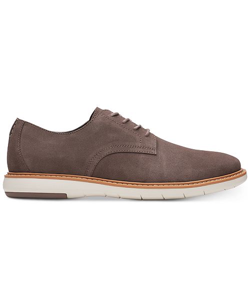 Clarks Men S Draper Taupe Suede Casual Lace Up Shoes Reviews