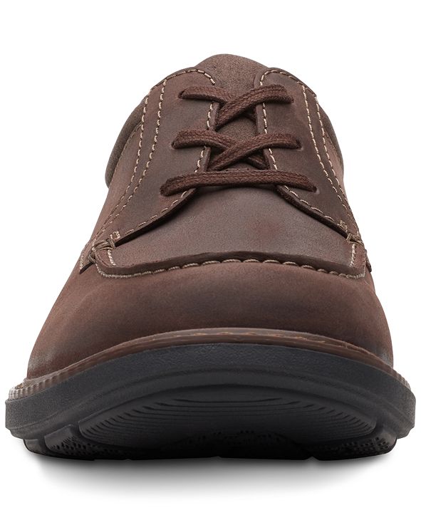 Clarks Men's Rendell Walk Dark Brown Leather Casual Lace-Up Shoes ...