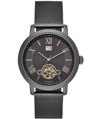 Mens Gunmetal Mesh Automatic Watch 42mm