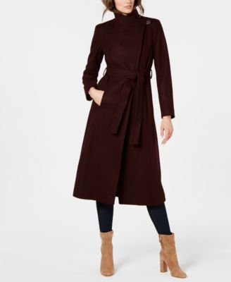 kenneth cole belted maxi coat