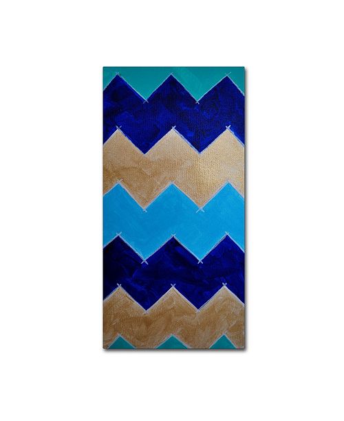 Trademark Global Nicole Dietz Blue And Gold Chevron Canvas Art