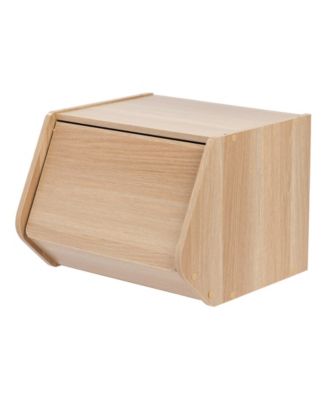 IRIS USA Modular Wood Stacking Storage Box With Door - Macy's