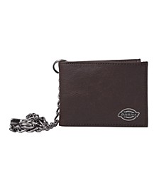 Security Leather Slimfold Men's Wallet with Chain