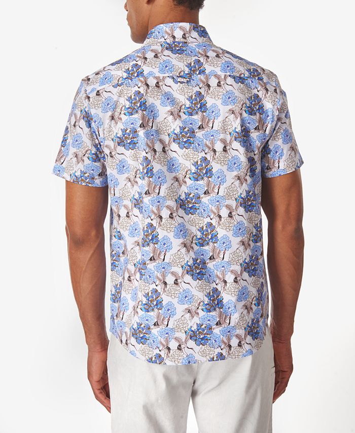 Tallia Men's Crane Floral Slim Fit Woven Shirt - Macy's