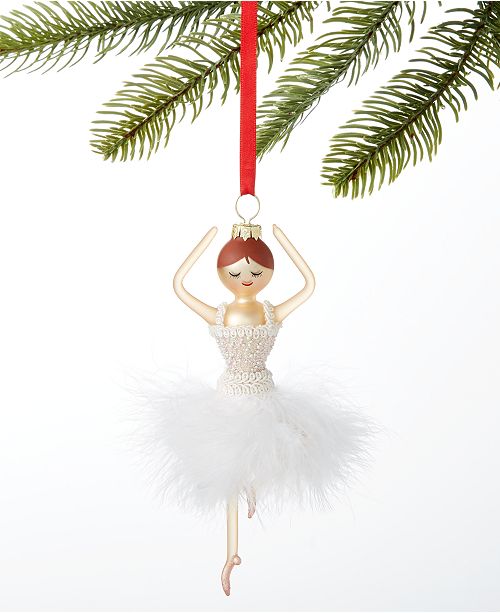 Holiday Lane Ballet Ballerina In White Tutu Ornament Created For