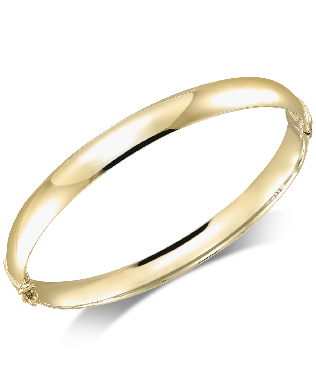 Polished Bangle Bracelet - White Gold
