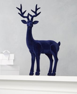 Holiday Lane - Midnight Blue Blue Flocked Reindeer