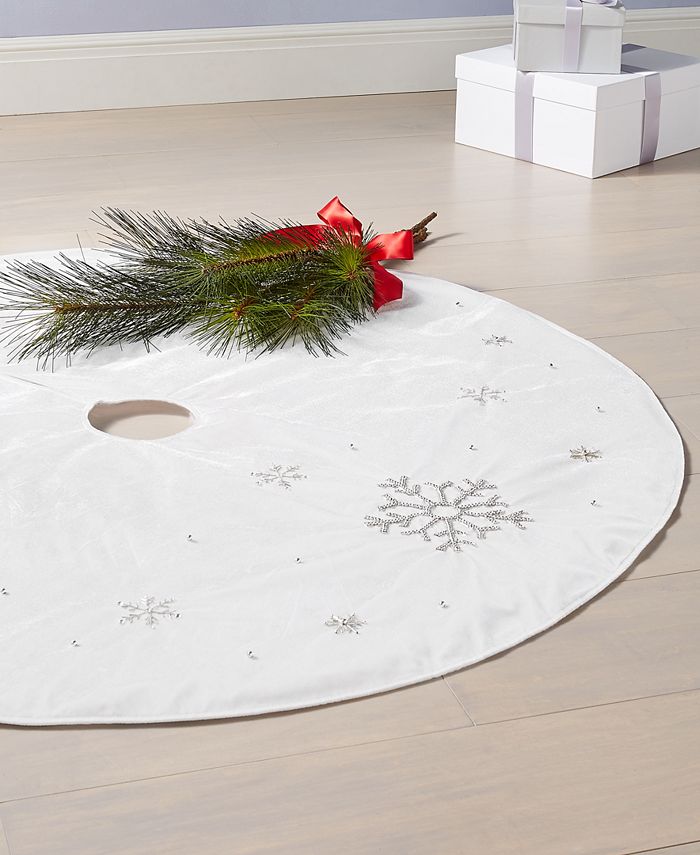 Blue Tree Skirt With Snowflakes 