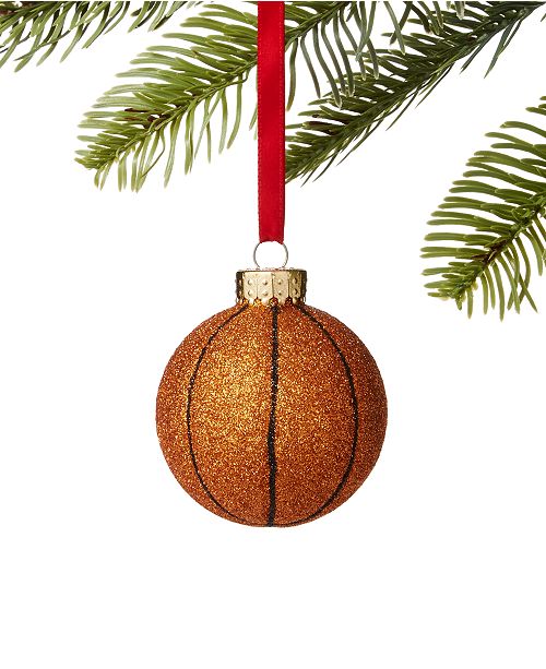 Holiday Lane Sports Glitter Basketball Ornament Created For