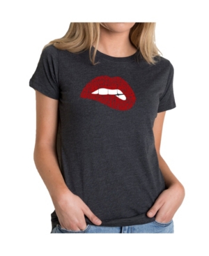 Women's Premium Word Art T-Shirt - Savage Lips