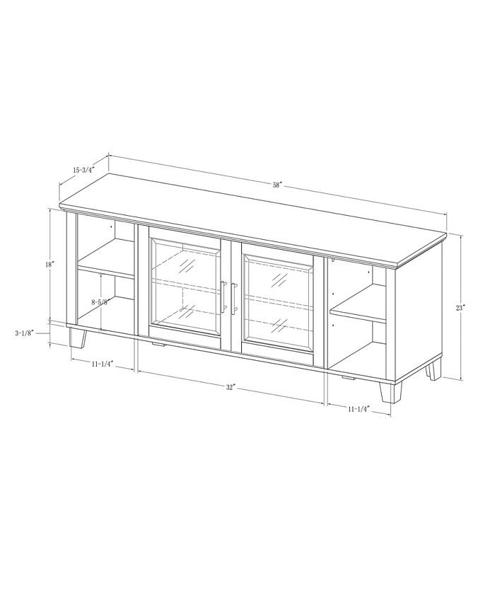 Walker Edison Columbus TV Stand with Middle Doors Grey Wash Macy's