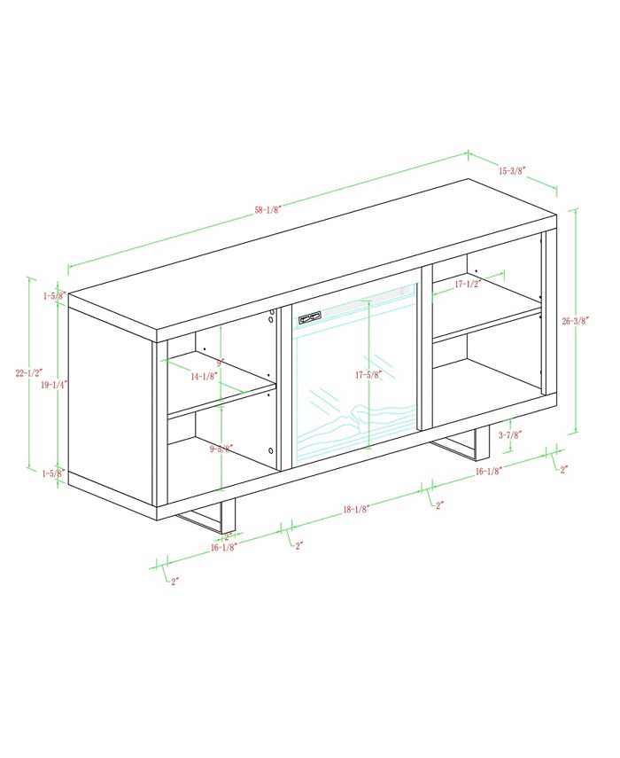 Walker Edison 58" Simple Modern Fireplace TV Console White Macy's